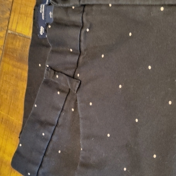 WOMEN'S Gap Slim City Pants, Size 2, Deep Navy w/White Polka Dots, Slim Fit - Picture 2 of 5